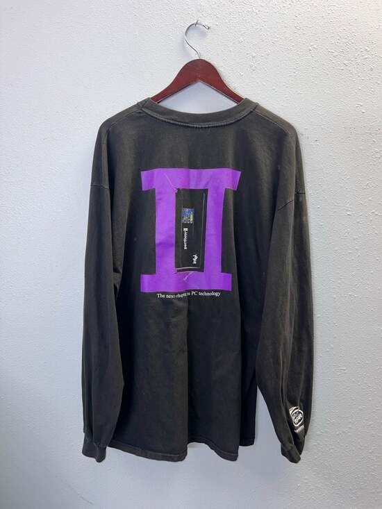 Vintage 90s Intel Pentium II Long Sleeve Shirt XXL Hanes Beefy T Tech Promo 0411